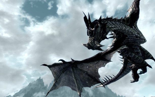 SKYRIM DRAGON:Realistic proportions of body and wings. Plausible skin tone that occurs in nature. Clearly designed to be aerodynamic.  Believable detailing and texture.